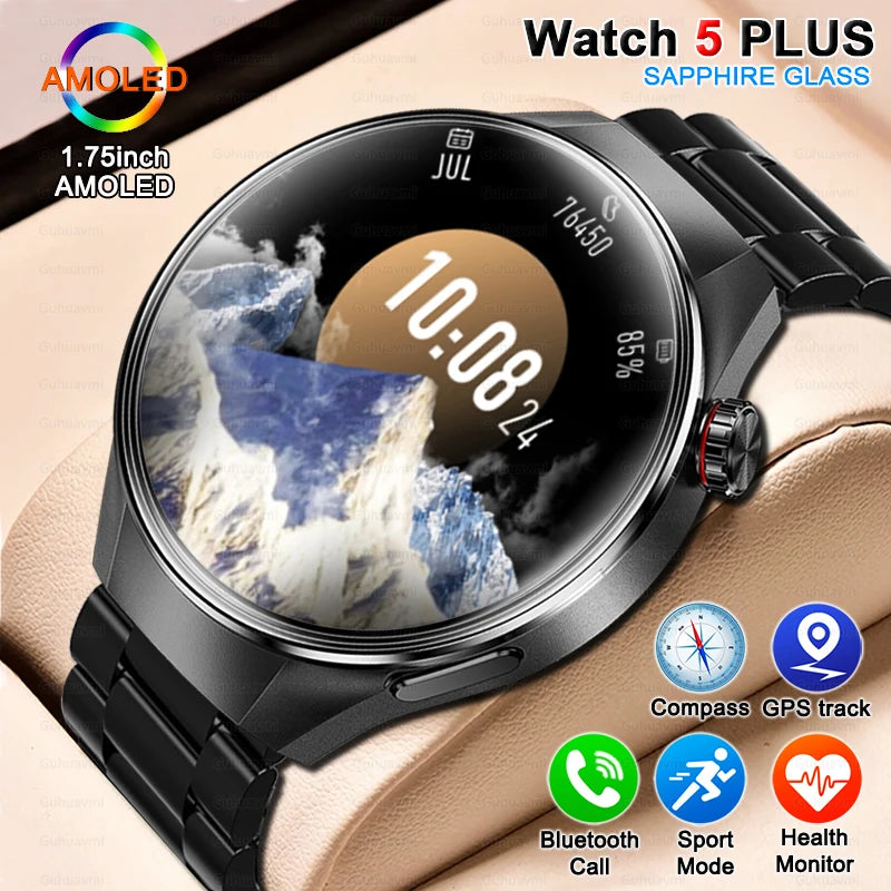 2026New For fashion G5 Pro Smart Watch Men HD AMOLED Screen GPS Motion trajectory HeartRate Bluetooth Call 1.75" SmartWatch IP68