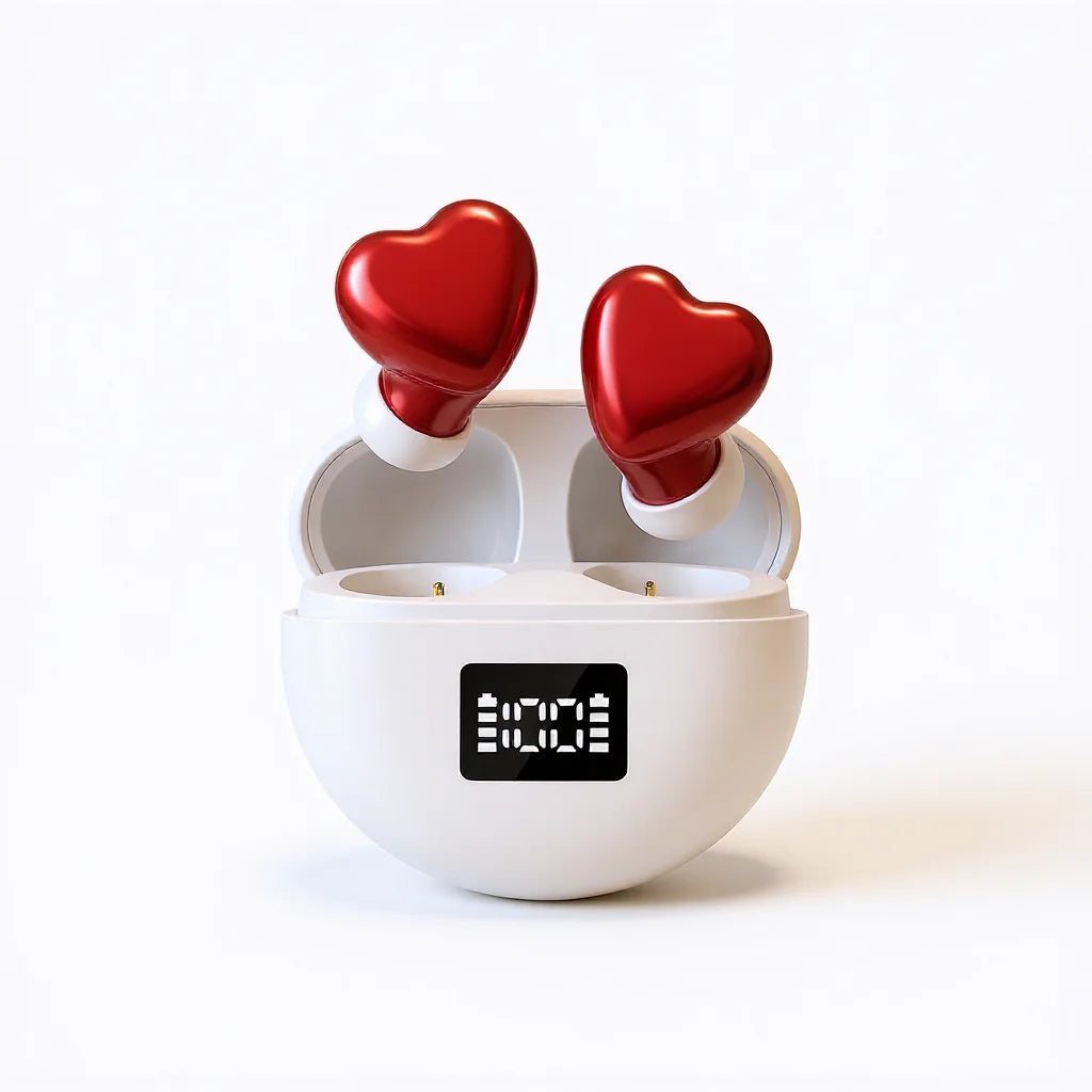 New heart-shaped fashionable Bluetooth headphones for girls with low latency and ultra-long battery life for sleep