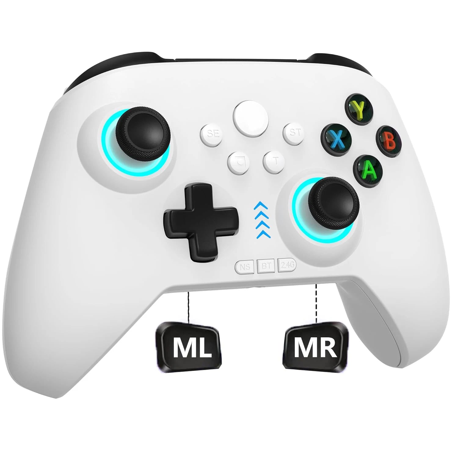 2.4G Wireless/Switch Controller with RGB Lighting/Programming Keys/Corridor Joystick/Corridor Shutter/Vibration, Android Gamepad