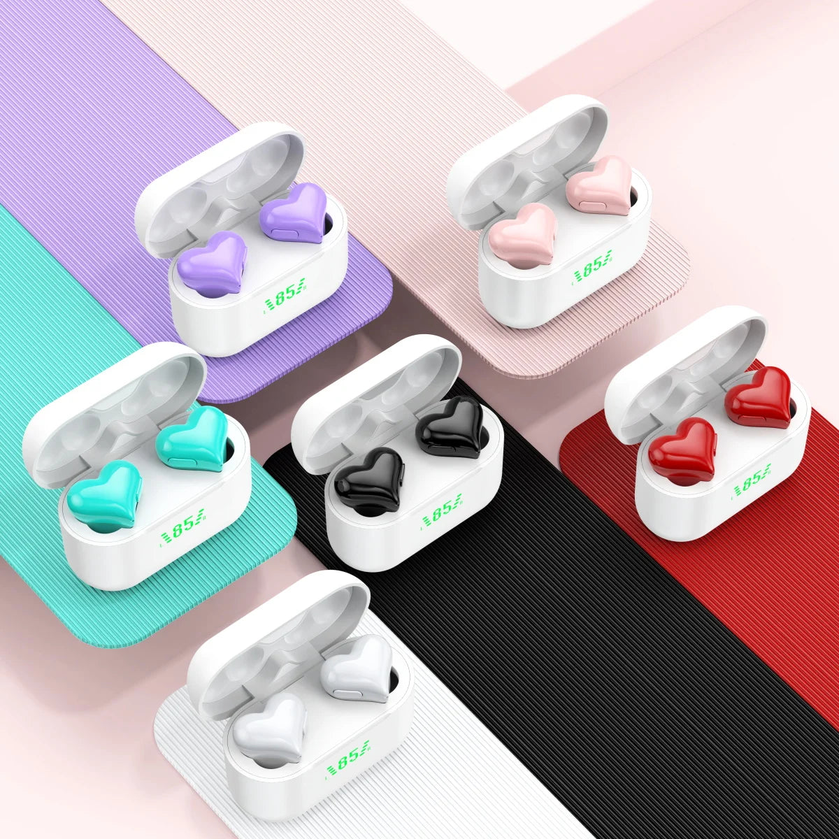 Wireless bluetooth headset Cute fashion sports headphones Pretty love music earbuds Girls' favourite gift For Android/iPhone